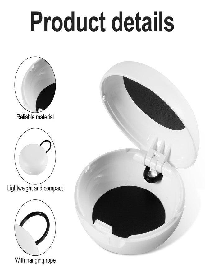 XIHIRCD 2pcs Ear Plug Carrying Cases, Mini Portable Earplug Case Earbud Organizer Holder with Lanyard Ear Bud Small Storage Box for Travel Business Outdoor Activities Trinkets and Pills(White, Black) - Image 4